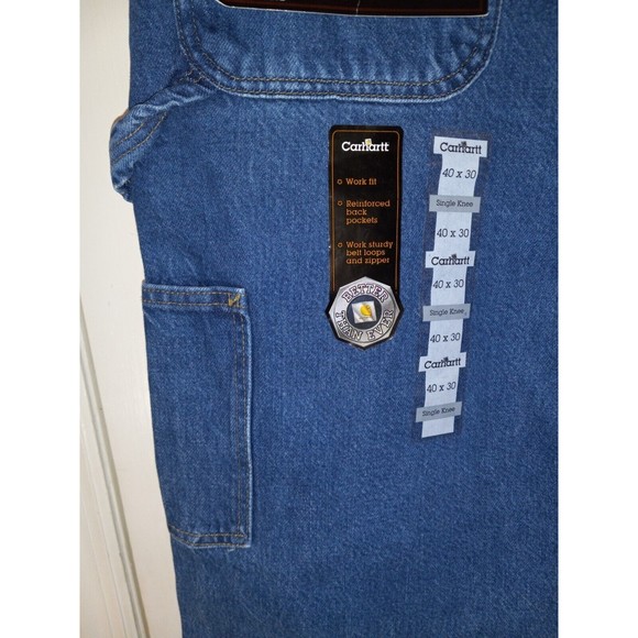 Carhartt Work Fit Dungaree Jeans Tag Size 40X30 (Measures 38X30) B137DST  NEW - Picture 8 of 11
